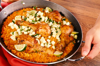 Disfruta Risotto de coliflor y pechuga de pollo desmechada