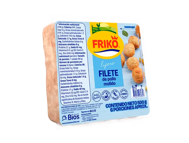 Filete de pollo molido Friko - Línea Ligera, ideal para preparaciones saludables