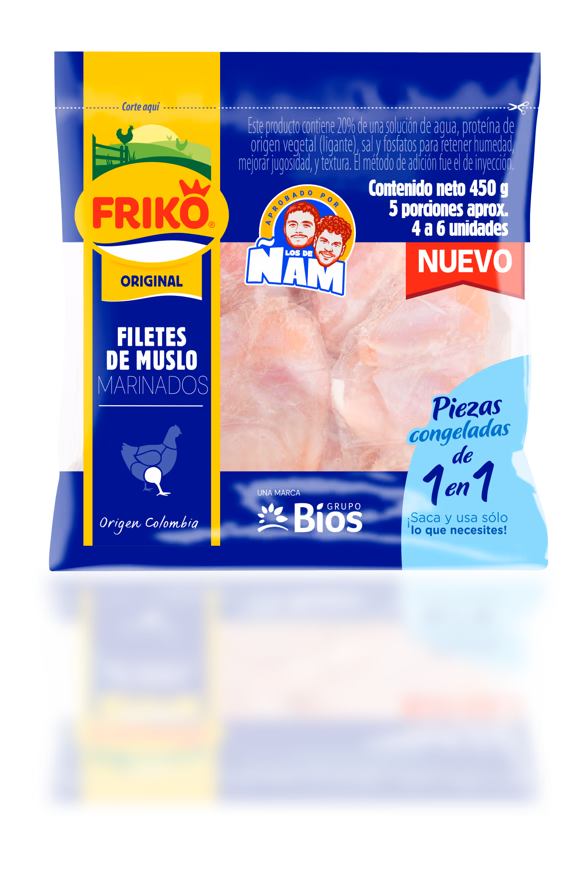 Empaque de filetes de muslo marinados Friko
