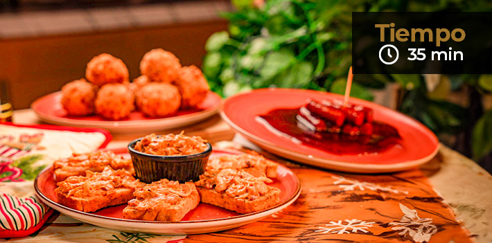 Novenas navideñas: buñuelos, dip y salchichas de pollo