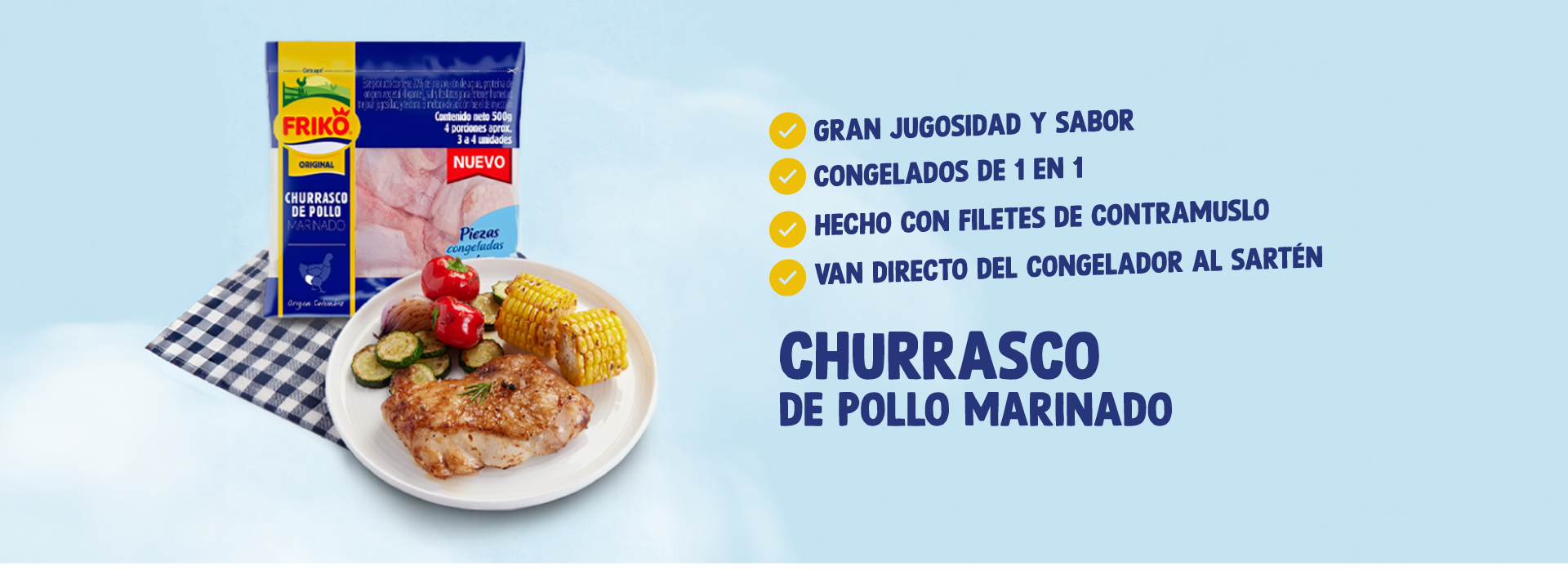 Churrasco de pollo marinado
