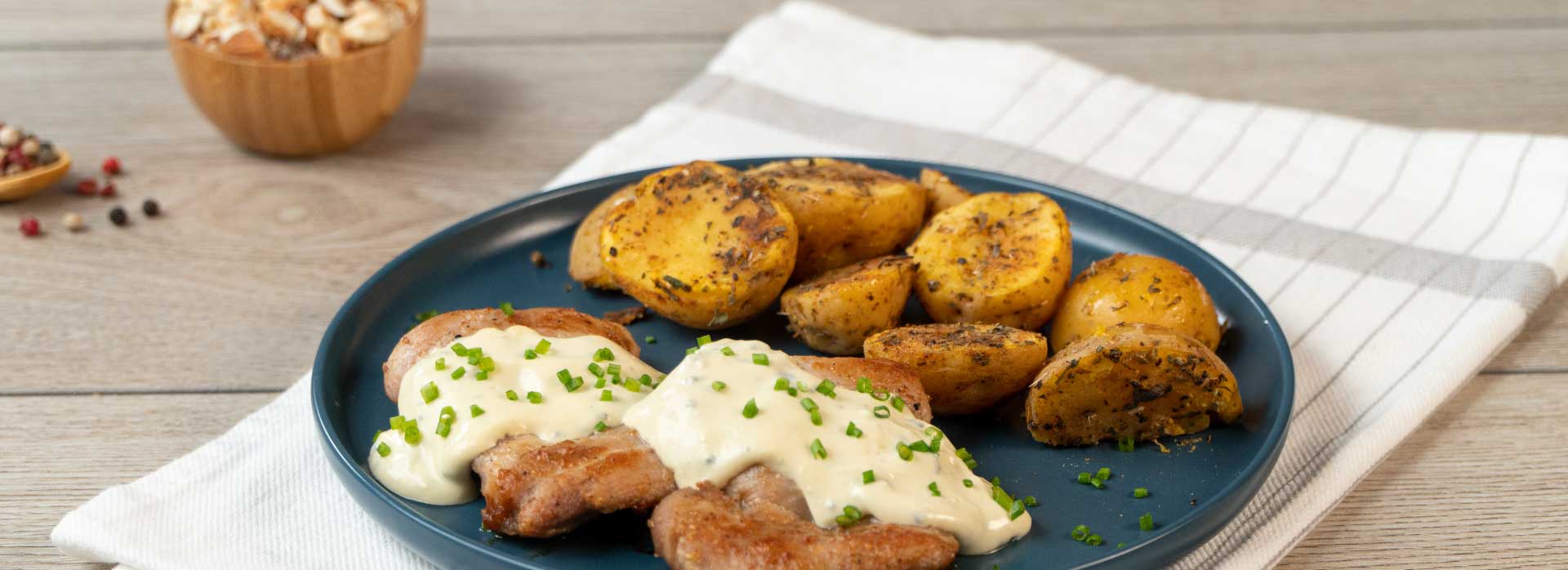 Filetes en salsa de queso azul