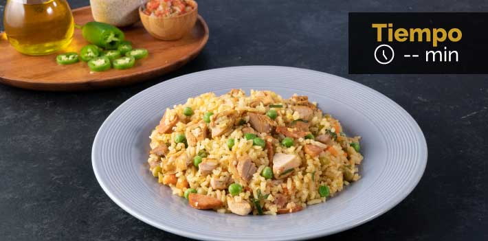 Receta Arroz con pollo asado Friko y toppings