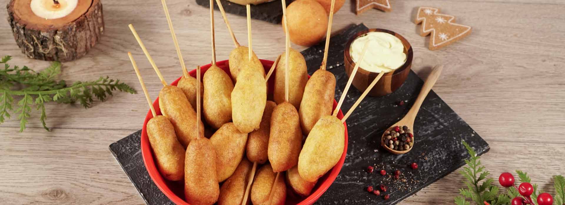 Bocaditos de maíz y salchicha de pollo Friko