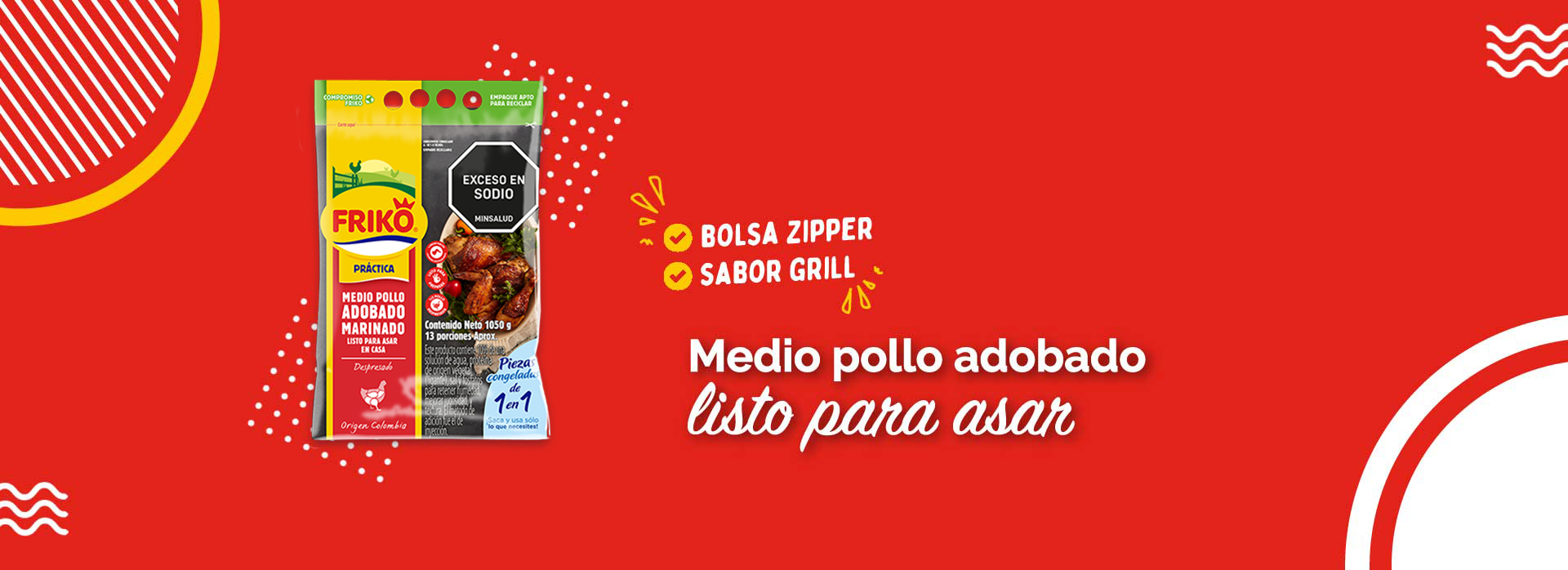 Medio pollo adobado