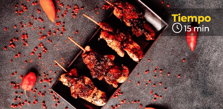 Pinchos de Pollo al Ajillo Express