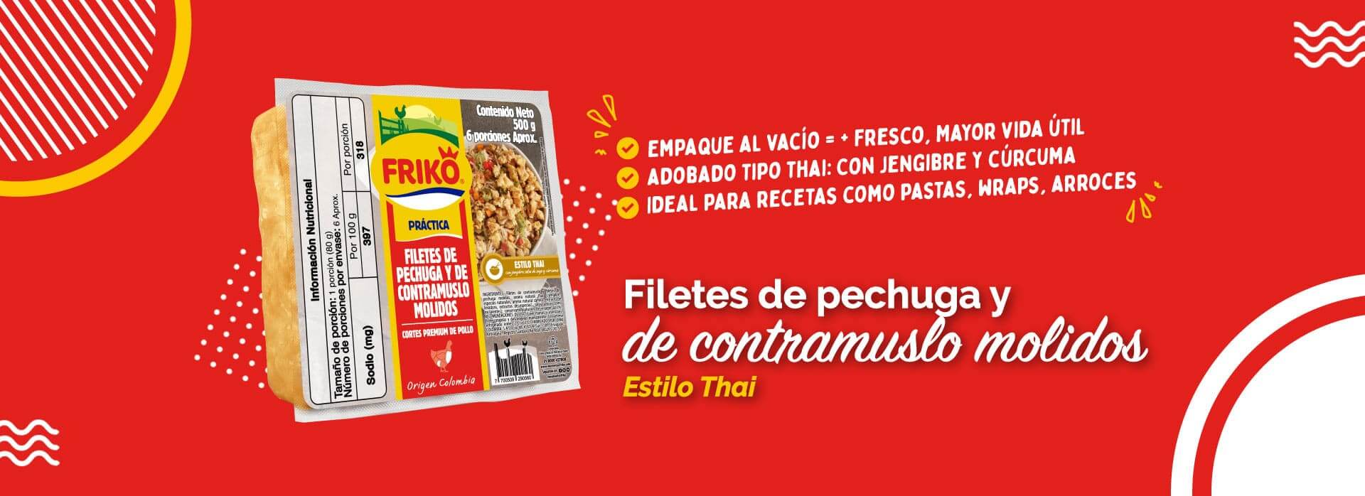 Filetes de pollo molidos Thai