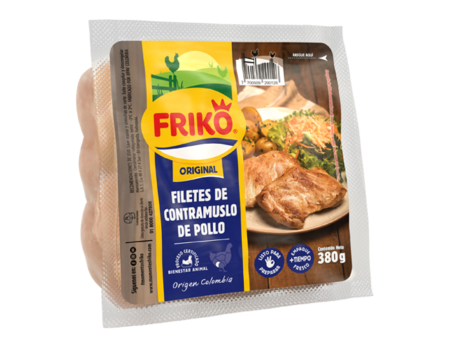 Filetes de contramuslo de pollo 380 gramos Friko