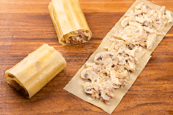 Lasaña de pollo carbonara